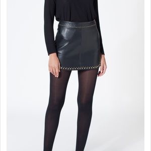 NWT Karina Grimaldi Simon Rock Leather Skirt SM
